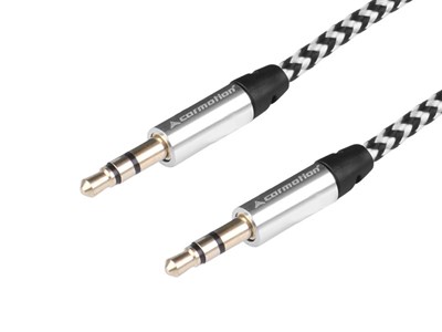 Audio cable 300 cm, braided microfiber, jack> jack (AUX 3.5mm)