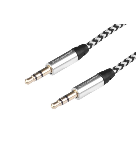 Câble audio 300 cm, tressé en microfibre, jack > jack (AUX 3.5mm)