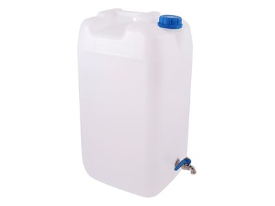 Water jerrycan 30L with metal valve, blue