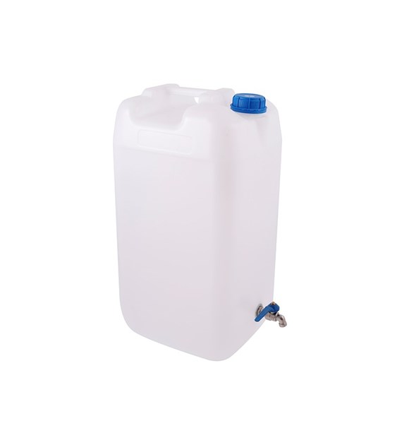Water jerrycan 30L with metal valve, blue