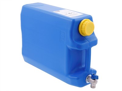 Pojemnik na wodę 10L z górnym metalowym zaworem z gwintem 20 mm, niebieski