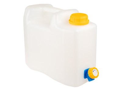 Jerrican à eau 5L avec valve en plastique, certifié eau potable