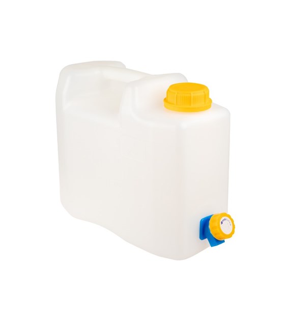 Water jerrycan 5L with plastic valve, drinking water approved