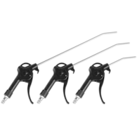 Pistolets de soufflage d'air avec buses 100 mm, 200 mm, 300 mm, raccord 8 mm, 3 pcs