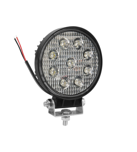 Work lamp  12/24V, 9x3W, 9 CREE LEDs, diam. 115 mm