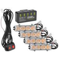 Lampes d'avertissement 12V 16W, lot de 4 avec contrôleur et télécommande avec fil