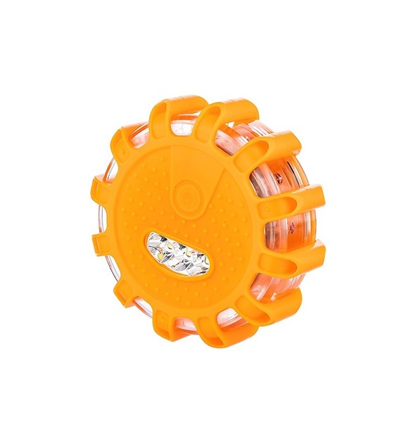 Lampe de détresse 12 LED + 3 LED, avec aimant et crochet, alimentation 3x AAA, orange