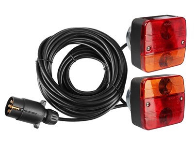 Set of rear magnetic lights, 7.5 m cable, 7 PIN plug