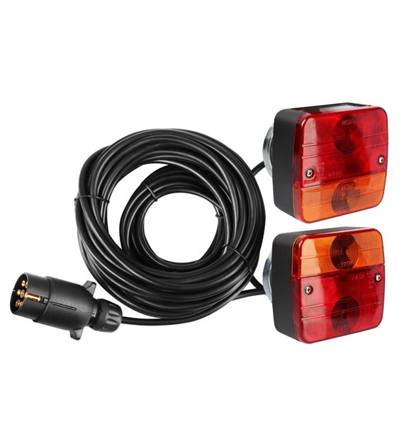 Set of rear magnetic lights, 7.5 m cable, 7 PIN plug