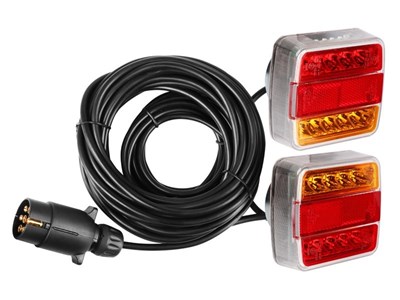 Set of LED rear magnetic lights, 7.5 m cable, 7 PIN plug