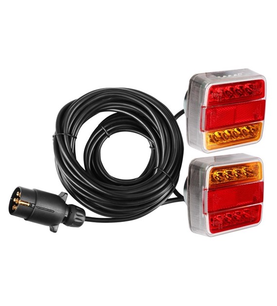 Set of LED rear magnetic lights, 7.5 m cable, 7 PIN plug