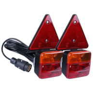 Magnetischer Rückleuchtenset mit dreieckigen Reflektoren, 7-poligem Stecker