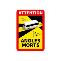 Naklejka ANGLES MORTS 25 x 17 cm, AUTOBUS, laminat, anty UV