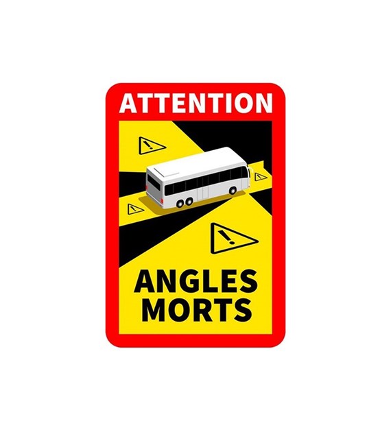Autocollant ANGLES MORTS 25x17 cm, BUS, stratifié, anti-UV