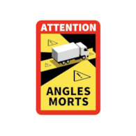 Autocollant ANGLES MORTS 25x17 cm, TIR, stratifié, anti-UV