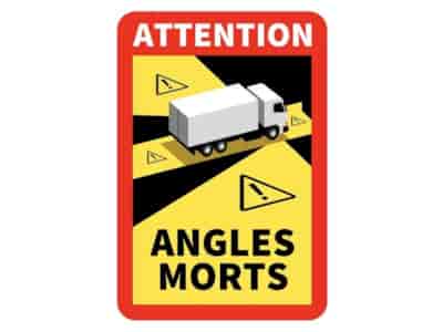 Sticker ANGLES MORTS 25x17 cm, TIR, laminate, anti-UV