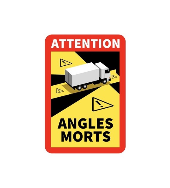 Autocollant ANGLES MORTS 25x17 cm, TIR, stratifié, anti-UV