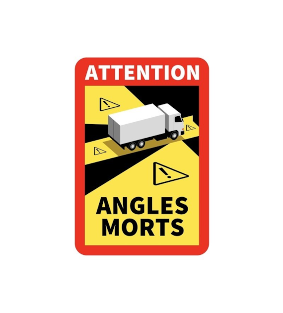 Sticker ANGLES MORTS 25x17 cm, TIR, laminate, anti-UV