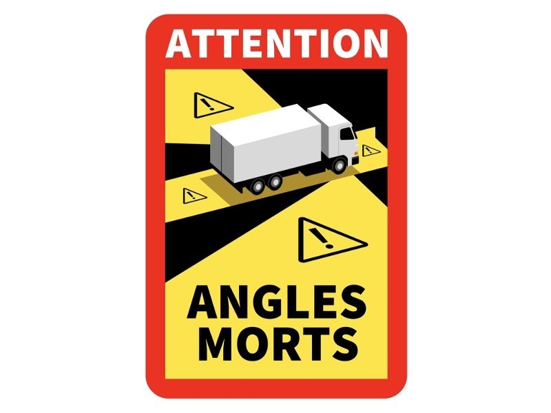 Sticker ANGLES MORTS 25x17 cm, TIR, laminate, anti-UV
