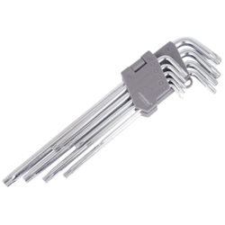 Klucze trzpieniowe otworowe 230mm do śrub TORX, T10 - T50, 9 szt.