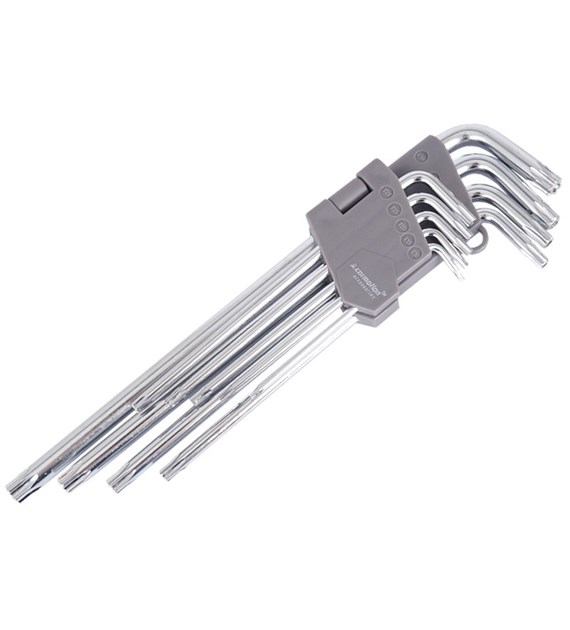 Torx hex keys 230mm, T10 - T50, 9 pcs 