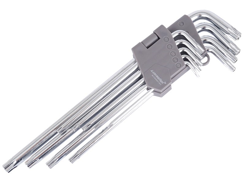 Torx hex keys 230mm, T10 - T50, 9 pcs 