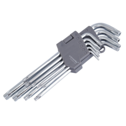 Klucze trzpieniowe otworowe 180 mm do śrub TORX, T10 - T50, 9 szt.