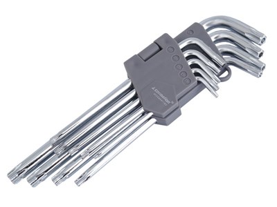 Torx hex keys 180mm , T10 - T50, 9 pcs 
