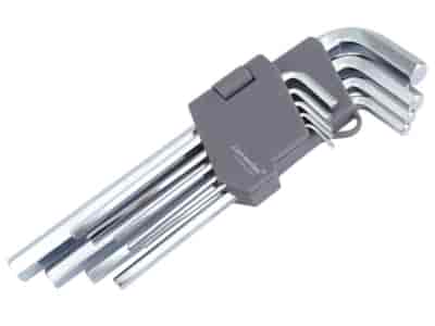 Clés Allen 180 mm, tailles 1,5 - 10 mm, 9 pcs