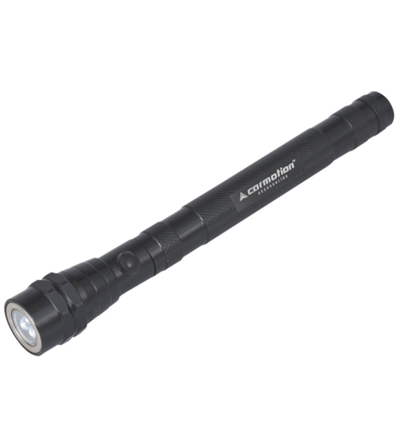 Magnetic pick-up tool with flexible tip and 3 LED flashlight