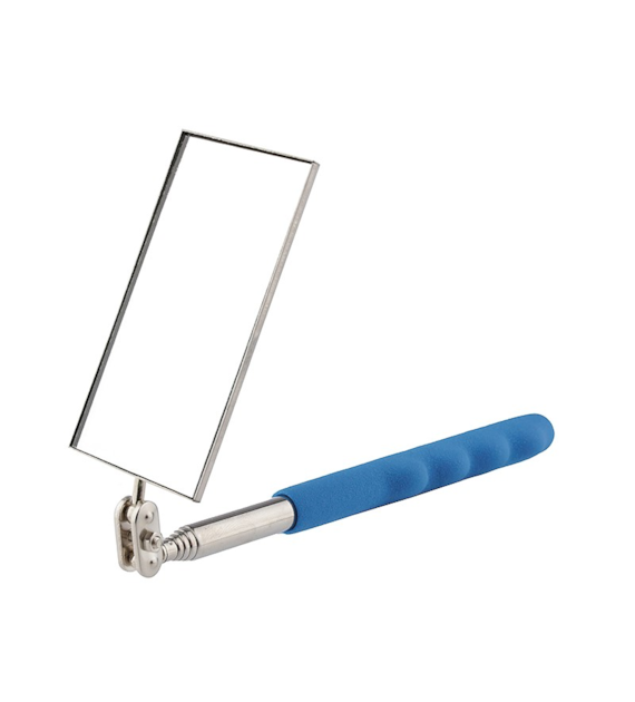 Rectangular telescopic inspection mirror