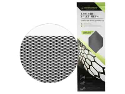 Alu-Tarnnetz, Maschenweite 2x4 mm, Wabe, Blatt 100x33 cm, schwarz