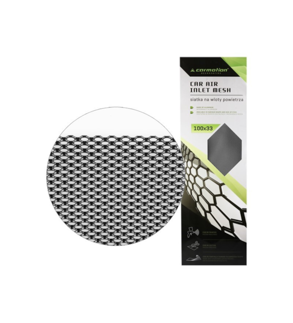 Alu-Tarnnetz, Maschenweite 2x4 mm, Wabe, Blatt 100x33 cm, schwarz