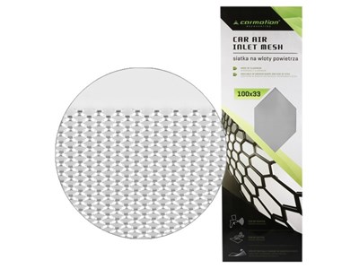 Aluminuim car air inlet mesh 2x4 mm, honeycomb, sheet 100x33 cm, silver
