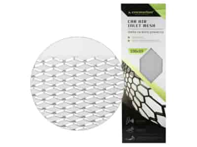 Grille de calandre en aluminium, maille 7x12 mm, losange, feuille 100x33 cm, argent