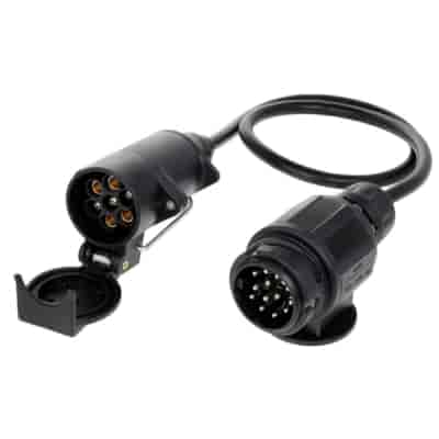 Adaptateur de remorque 13/7 broches 12 V avec câble de 0,75 m