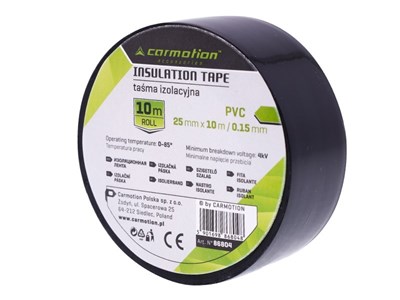 Insulating tape PVC 0.15mm x 25mm x 10m, black, 1 pc.