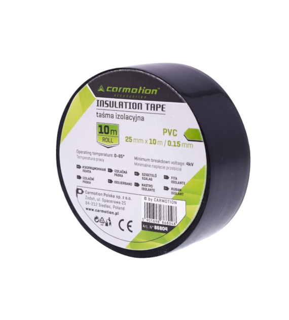 Ruban isolant PVC 0,15 mm x 25 mm x 10 m, noir, 1 pc.