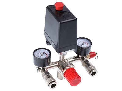 Pressure switch, regulator with 2 gauges
