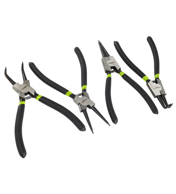 Pinces pour circlips, 180 mm, 4 pcs