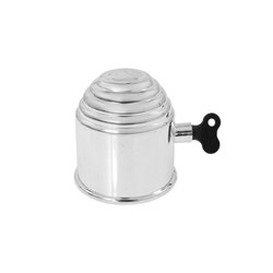 Hitch ball cover with key, chrome