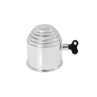 Hitch ball cover with key, chrome
