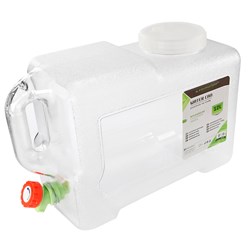 Pojemnik na wodę 12L z plastikowym zaworem, przezroczysty