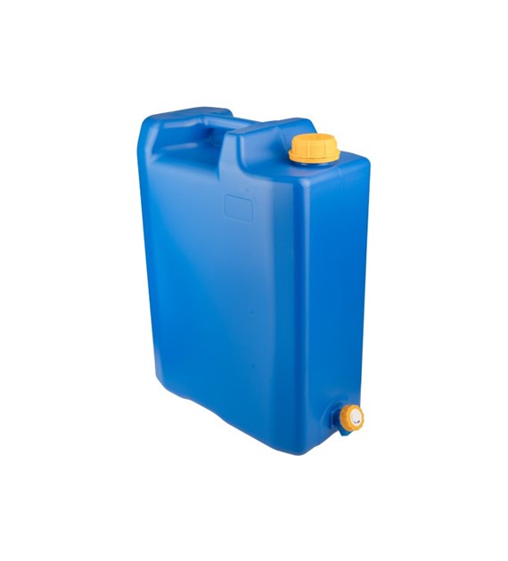Water jerrycan 20L with plastic bottom valve