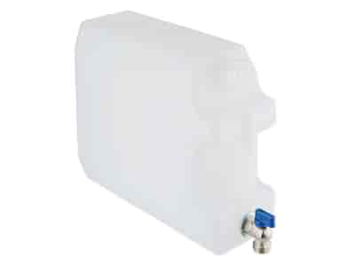 Wasserkanister 10L  mit 26 mm kurzem Metallgewindeventil, weiß