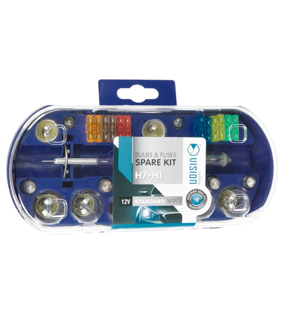 Coffret de secours ampoule VISION H7 12V 55W + H1 12V 55W + 28 éléments