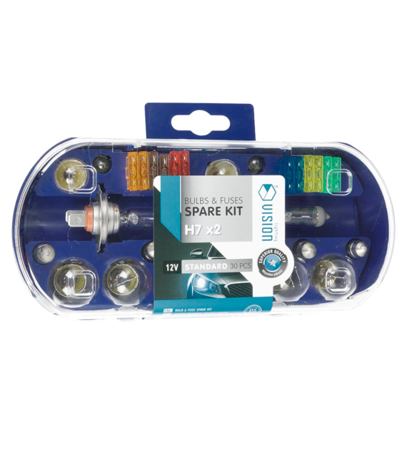 Coffret de secours ampoule VISION 2x H7 12V 55W + 28 éléments
