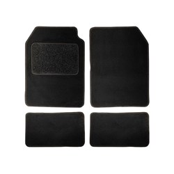 Universal textile floor mats, black 4 pcs 