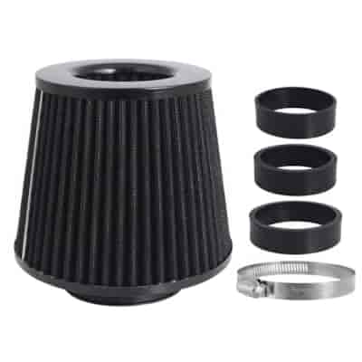 Filtr powietrza stożkowy 155x130x120 mm, czarny, adaptery: 60, 63, 70 mm