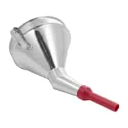 Metal funnel with plastic tip, bowl 165 mm, angled